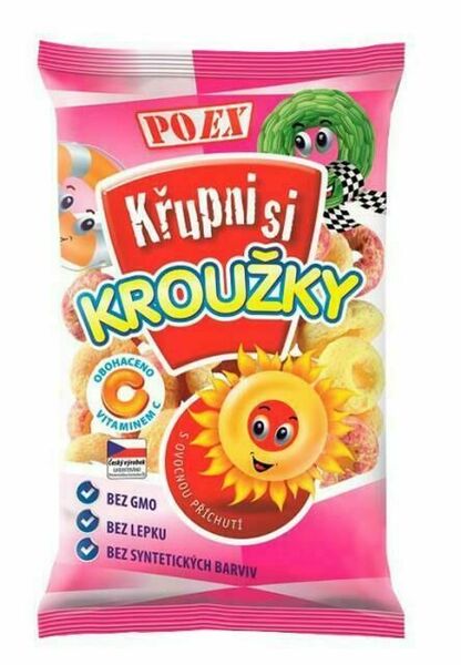 Poex  Kroužky ovocné s vitamínem C bezlepkové 90g porovnat ceny