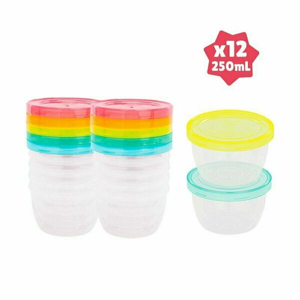 Badabulle Misky s víčky MAXI FUN COLORS 250ml sada 12ks porovnat ceny