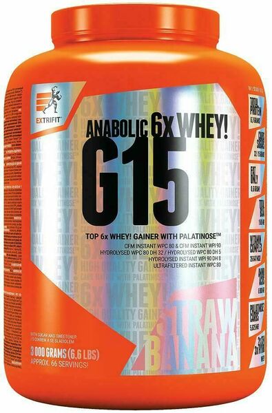 Extrifit G 15 Anabolic Gainer 3000g jahoda banán porovnat ceny