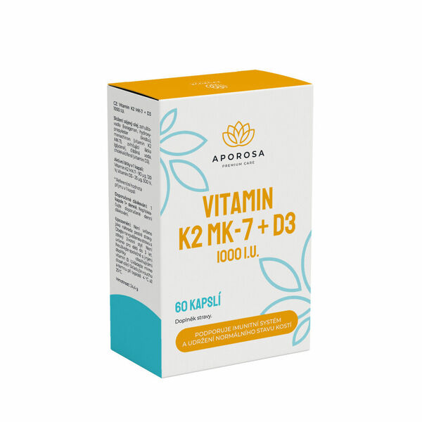 Aporosa Vitamin K2+D3 MK-7 60 kapslí porovnat ceny