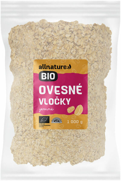 Allnature Ovesné vločky jemné BIO 1000g porovnat ceny