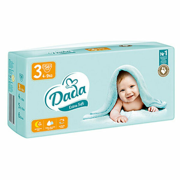 DADA Extra soft plenky velikost 3 4-9kg 56 kusů porovnat ceny
