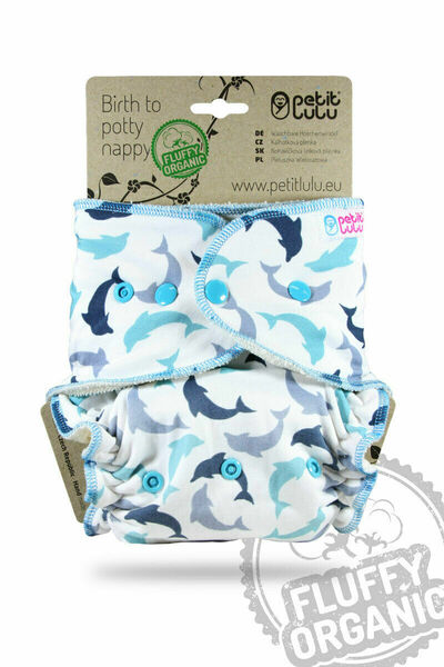 Petit Lulu - Kalhotkové pleny na patentky, Fluffy Organic - Delfínci porovnat ceny