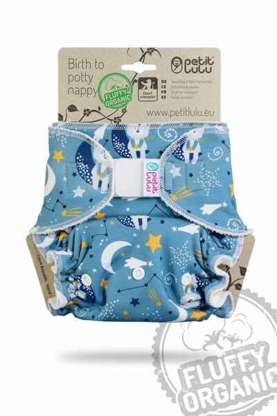 Petit Lulu - Kalhotkové pleny na suchý zip, Fluffy Organic - Medvídci na měsíci porovnat ceny