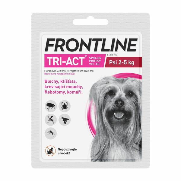 FRONTLINE Tri-Act Spot-on pro psy XS (2-5 kg) 1x0,5 ml porovnat ceny