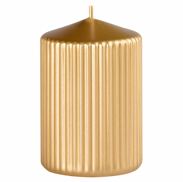 Z-TRADE Svíčka rýhovaná válec 65 x 100 mm Metal zlatá 1 kus porovnat ceny