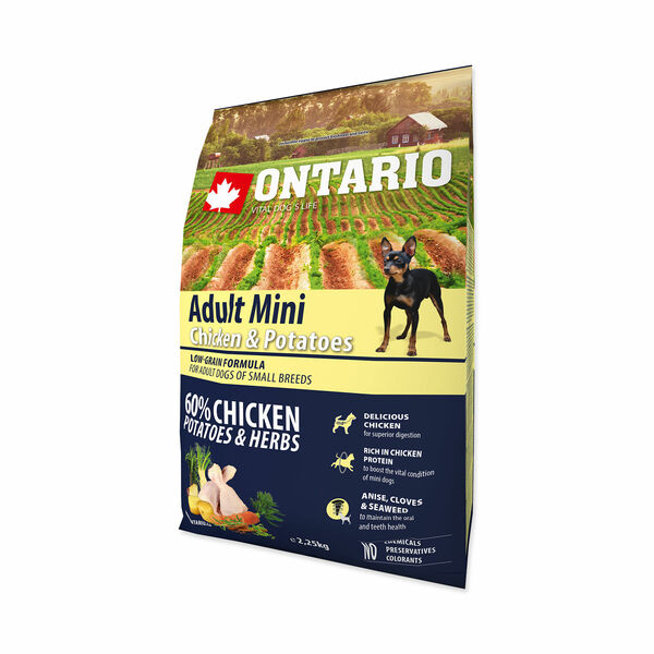 Ontario Adult Mini Chicken & Potatoes granule 2,25 kg porovnat ceny