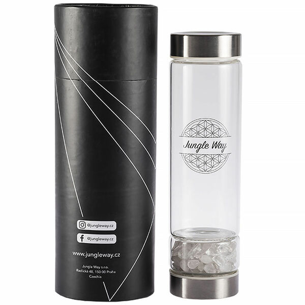 JUNGLE WAY Skleněná láhev s křišťálem květ života 600 ml porovnat ceny