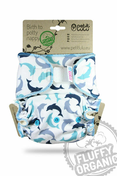 Petit Lulu - Kalhotkové pleny na suchý zip, Fluffy Organic - Delfínci porovnat ceny