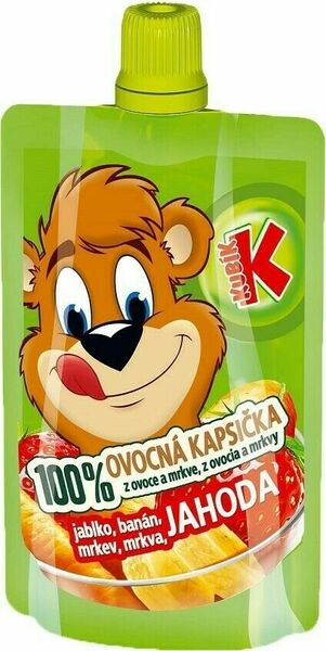 KUBÍK 100% ovocná kapsička jablko-banán-mrkev-jahoda 100g porovnat ceny