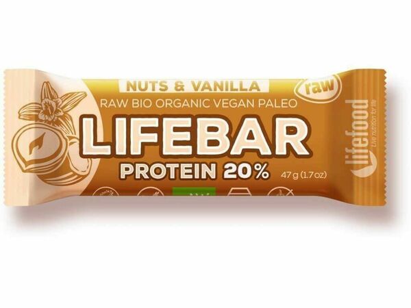 Lifefood LIFEBAR PROTEIN BIO RAW vanilla nuts 47g porovnat ceny