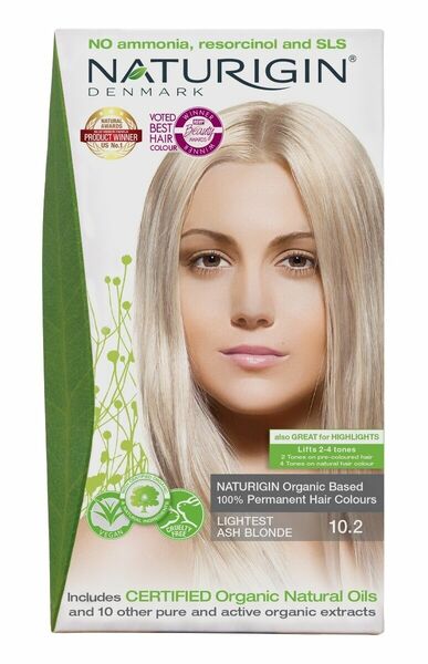 NATURIGIN Organic Based 100% Permanent Hair Colours Lightest Blonde Ash 10.2 barva na vlasy 115 ml porovnat ceny