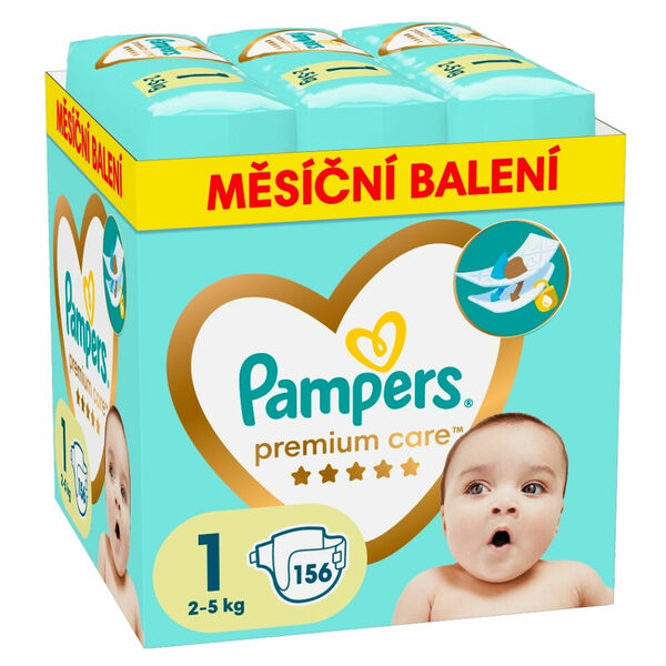 PAMPERS Premium care monthly velikost 1 plenky 2-5kg 156 kusů porovnání ceny