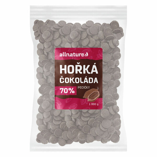 ALLNATURE Hořká čokoláda 70% pecičky 1000 g porovnat ceny