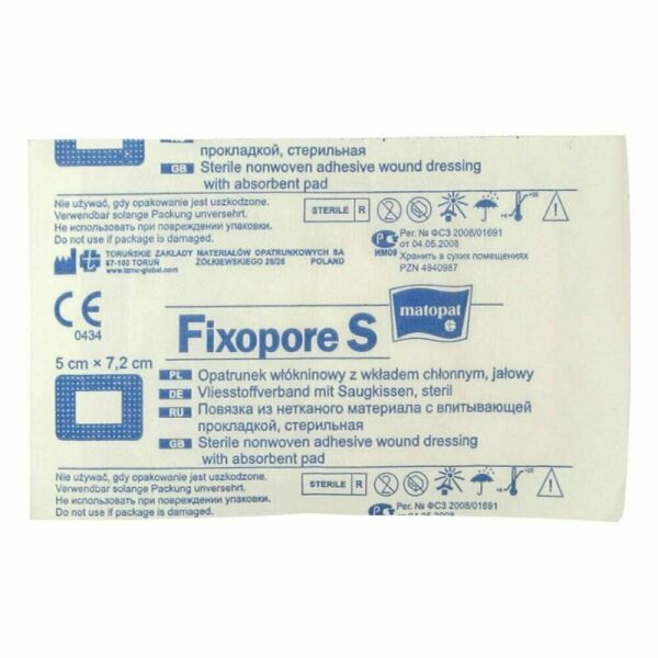 MATOPAT Fixopore S sterilní náplast 5x7,2 cm 1 kus porovnat ceny