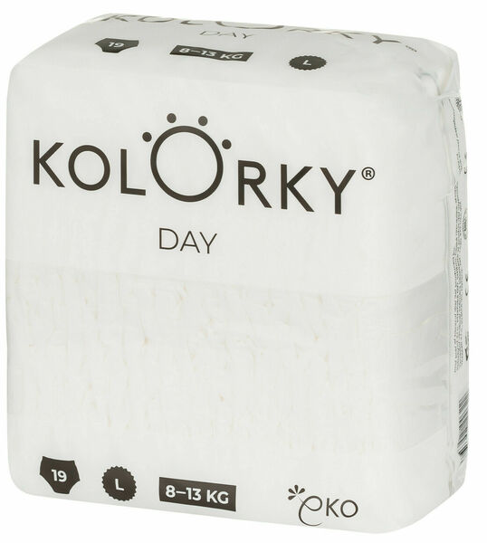 Kolorky DAY NATURE - L (8-13 kg) jednorázové eko plenky 19ks porovnat ceny