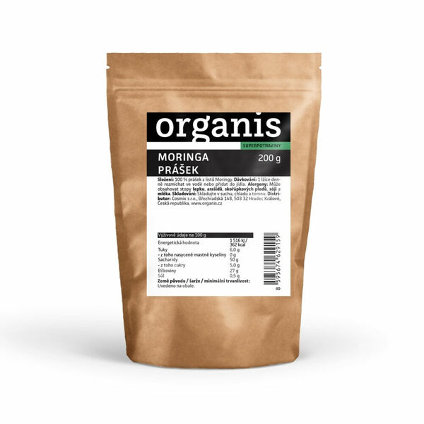 ORGANIS Moringa prášek 200 g RAW porovnat ceny