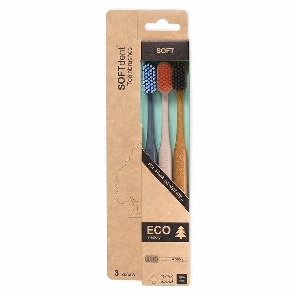 SOFTdent ECO soft zubní kartáček 3 ks porovnat ceny