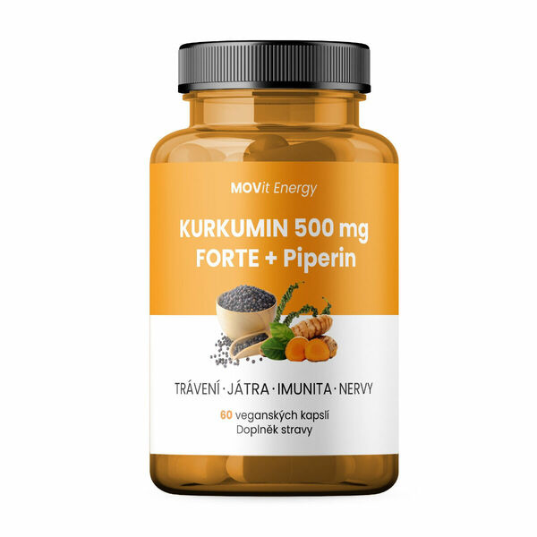 MOVit Energy Kurkumin 500 mg FORTE + Piperin 60 kapslí porovnat ceny