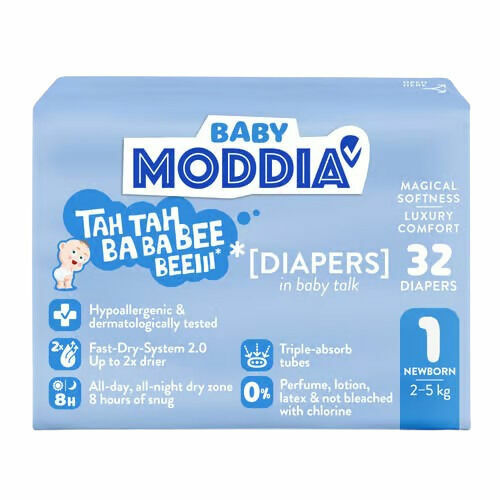 MODDIA BABY Jednorázové plenky 1 Newborn (2–5 kg), 32 ks porovnat ceny