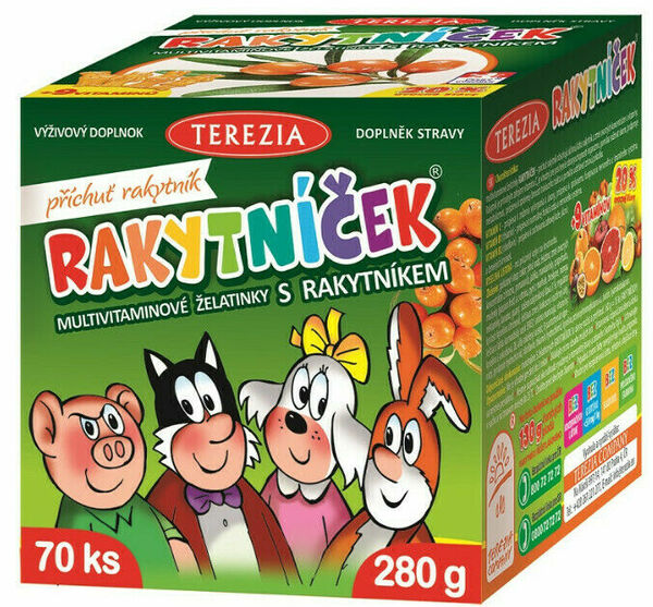 Terezia RAKYTNÍČEK multivitaminové želatinky s rakytníkem 70ks porovnat ceny