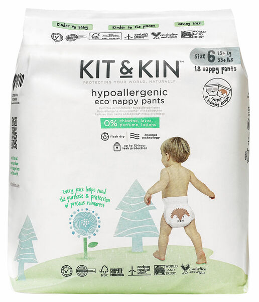 Kit & Kin Eko plenkové kalhotky, velikost 6, 18 ks porovnat ceny