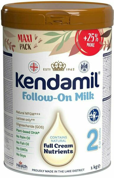 II. jakost Kendamil pokračovací mléko 2 DHA+, podzimní XXL balení 1 kg porovnání ceny