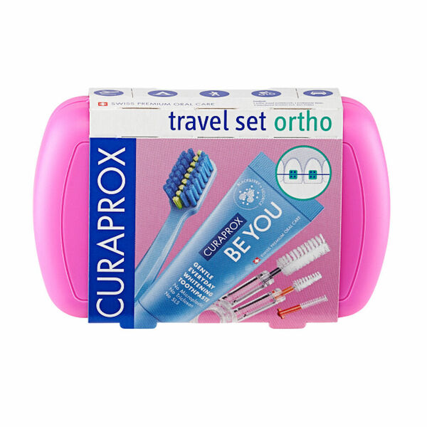CURAPROX Travel set ORTHO růžový 1 kus porovnat ceny