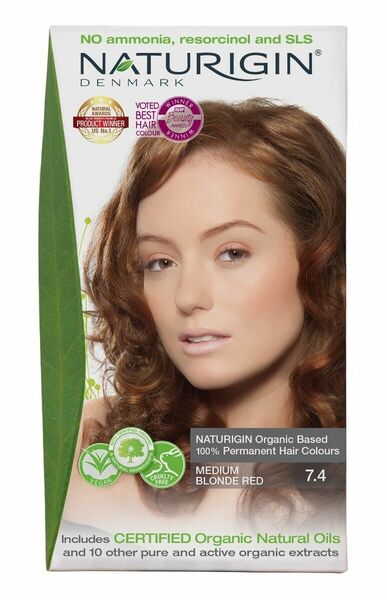 NATURIGIN Organic Based 100% Permanent Hair Colours Medium Blonde Red 7.4 barva na vlasy 115 ml porovnat ceny