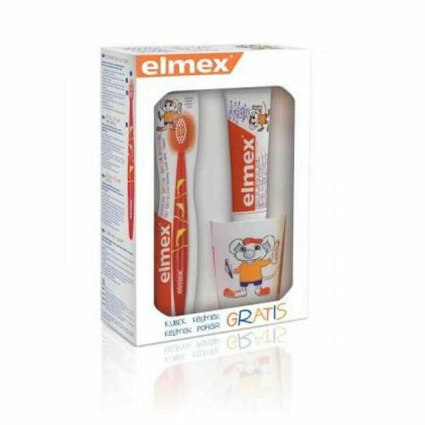 ELMEX dětská zubní pasta 50 ml + kartáček 3 - 6 let + kelímek porovnat ceny