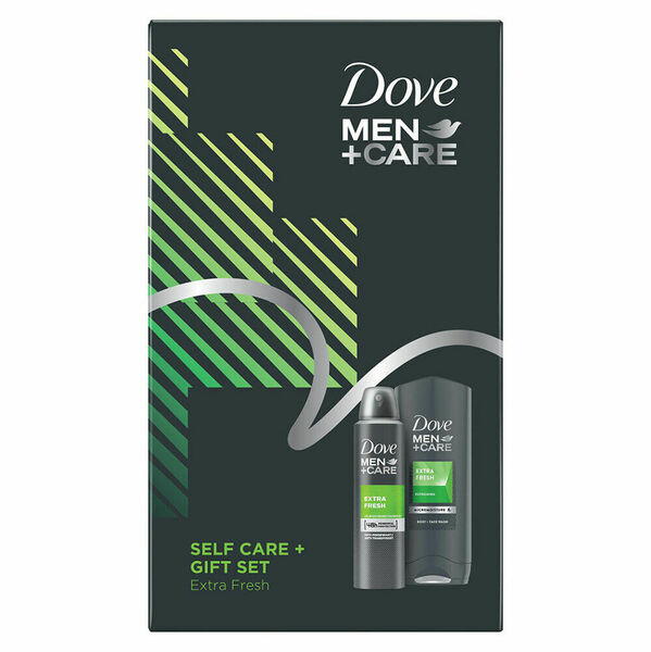 DOVE Men+Care Extra Fresh Sprchový gel 400 ml + Deodorant 150 ml Vánoční balíček pro muže porovnat ceny