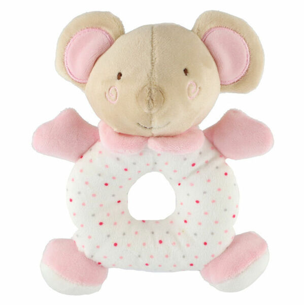 TEDDIES Chrastítko myš plyš béžová/růžová porovnat ceny