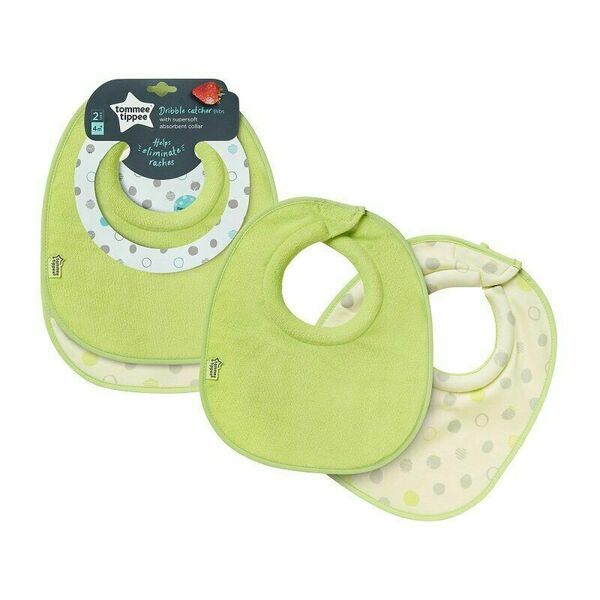 Tommee Tippee Bryndáček Dribble Catcher, 4 měsíce+, zelený 2 ks porovnat ceny