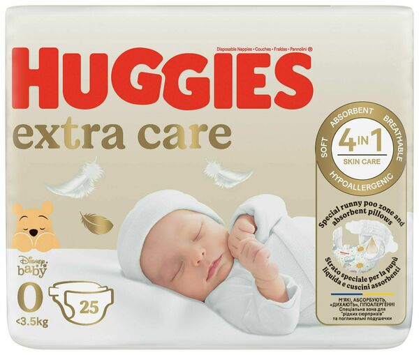 Huggies Extra Care velikost 0, 25 ks porovnat ceny
