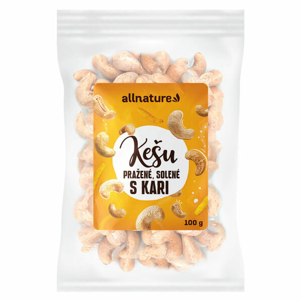 Allnature Kešu ořechy pražené solené s kari 100 g porovnat ceny