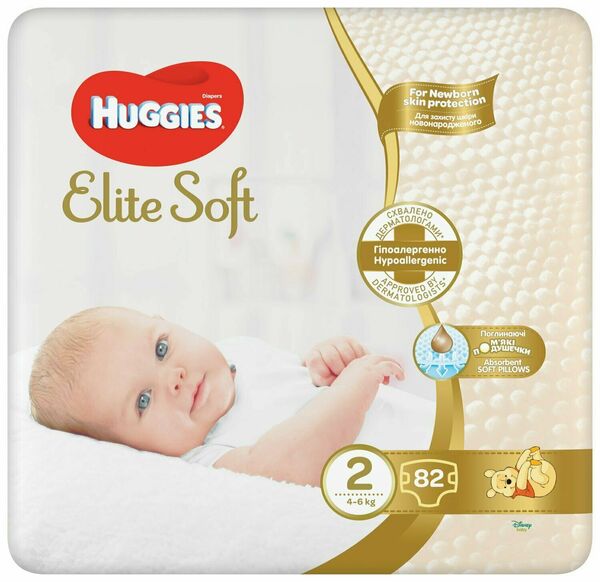 Huggies Elite Soft 2 4-6kg 82ks porovnat ceny