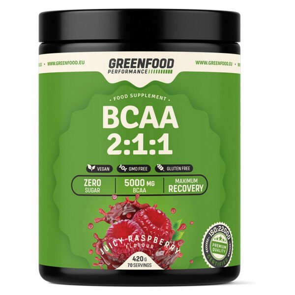 GREENFOOD NUTRITION Performance BCAA 2:1:1 šťavnatá malina 420 g porovnat ceny
