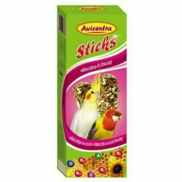 AVICENTRA tyčinky malý papoušek - vitamin + med 2 kusy porovnat ceny