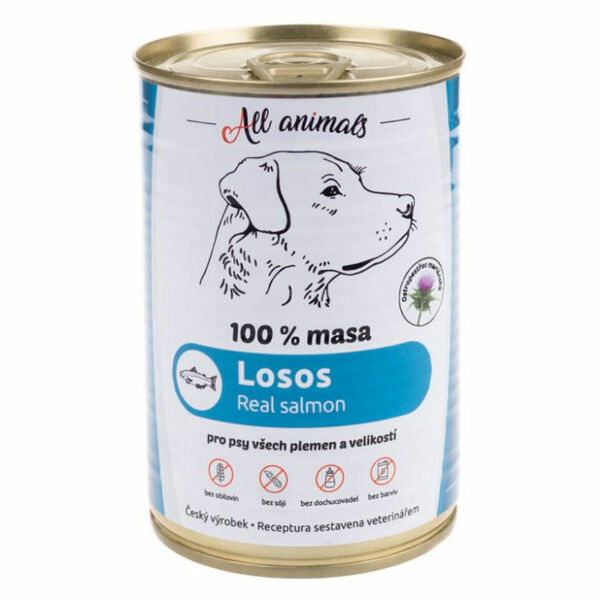 ALL ANIMALS konzerva losos mletý pro psy 400 g porovnat ceny