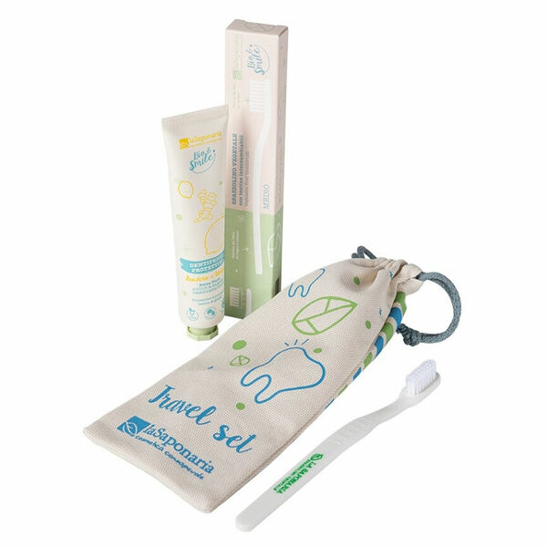 LA SAPONARIA Bio Smile - zářivý úsměv Zubní kartáček 1ks + Zubní pasta 75ml Dárková cestovní sada porovnat ceny
