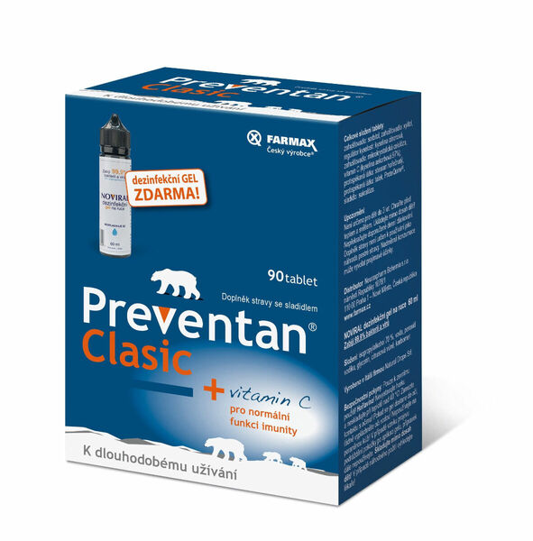 Preventan Clasic 90 tablet + dezinfekční gel porovnat ceny