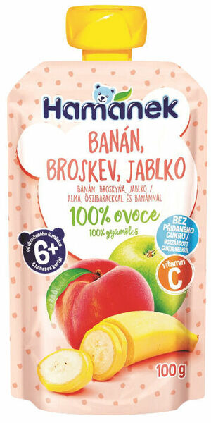 Hamánek kapsička Banán, broskev, jablko 100g porovnat ceny