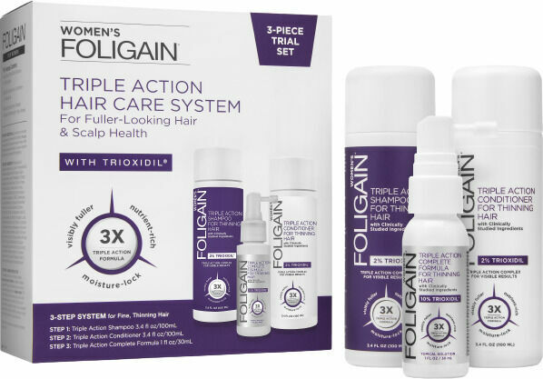Foligain Triple Action cestovní sada přípravků proti padání vlasů pro ženy, 2x100ml, 1x30ml porovnat ceny