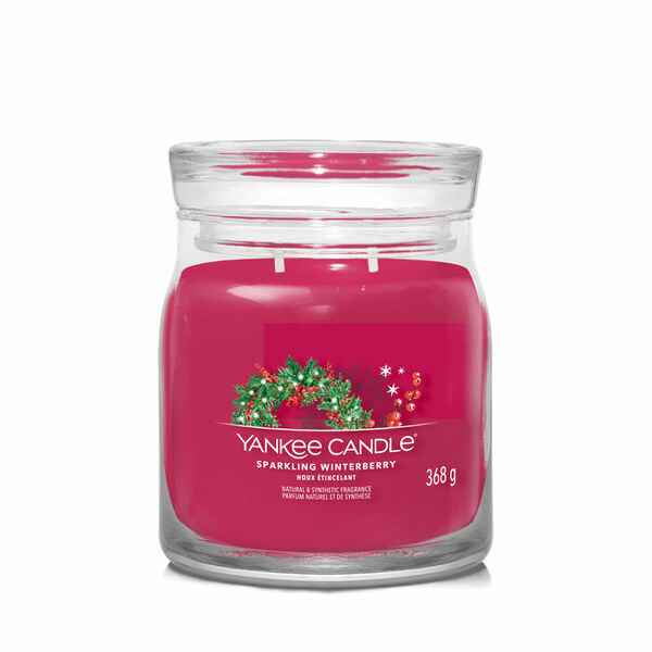 YANKEE CANDLE Signature Vonná svíčka střední 2 knoty Sparkling Winterberry 368 g porovnat ceny