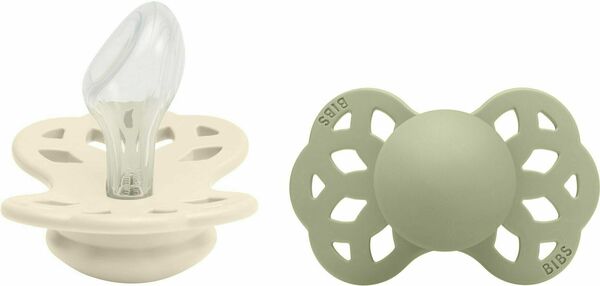 Bibs Infinity anatomické dudlíky ze silikonu, velikost 2, Ivory / Sage 2 ks porovnat ceny