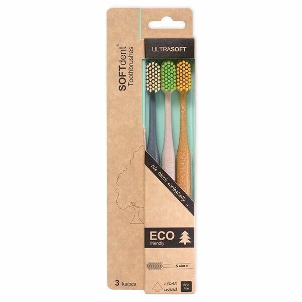 SOFTdent ECO ultrasoft zubní kartáček 3 ks porovnat ceny
