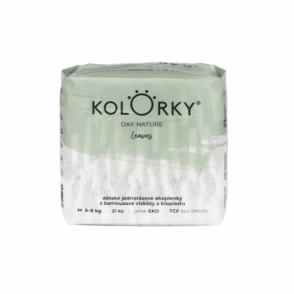 KOLORKY DAY NATURE - listy - M (5-8 kg) - 21 ks - jednorázové eko plenky porovnat ceny
