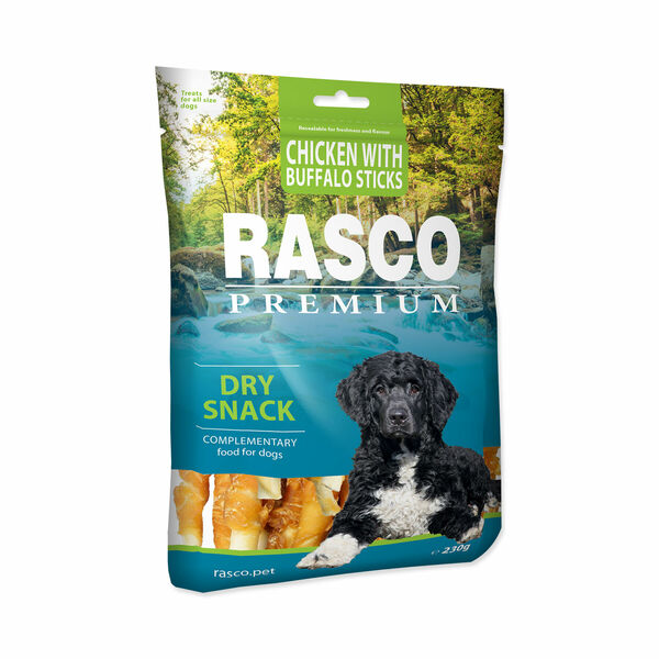 Rasco Premium Bůvolí tyčinky obalené kuřecím 230 g porovnat ceny