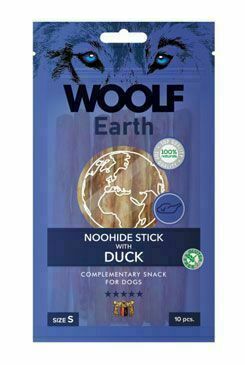 Woolf pochoutka earth noohide S duck 90g porovnat ceny
