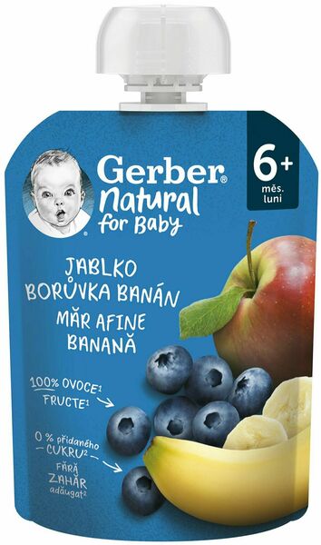 Gerber Natural kapsička jablko, borůvka a banán 90 g porovnat ceny